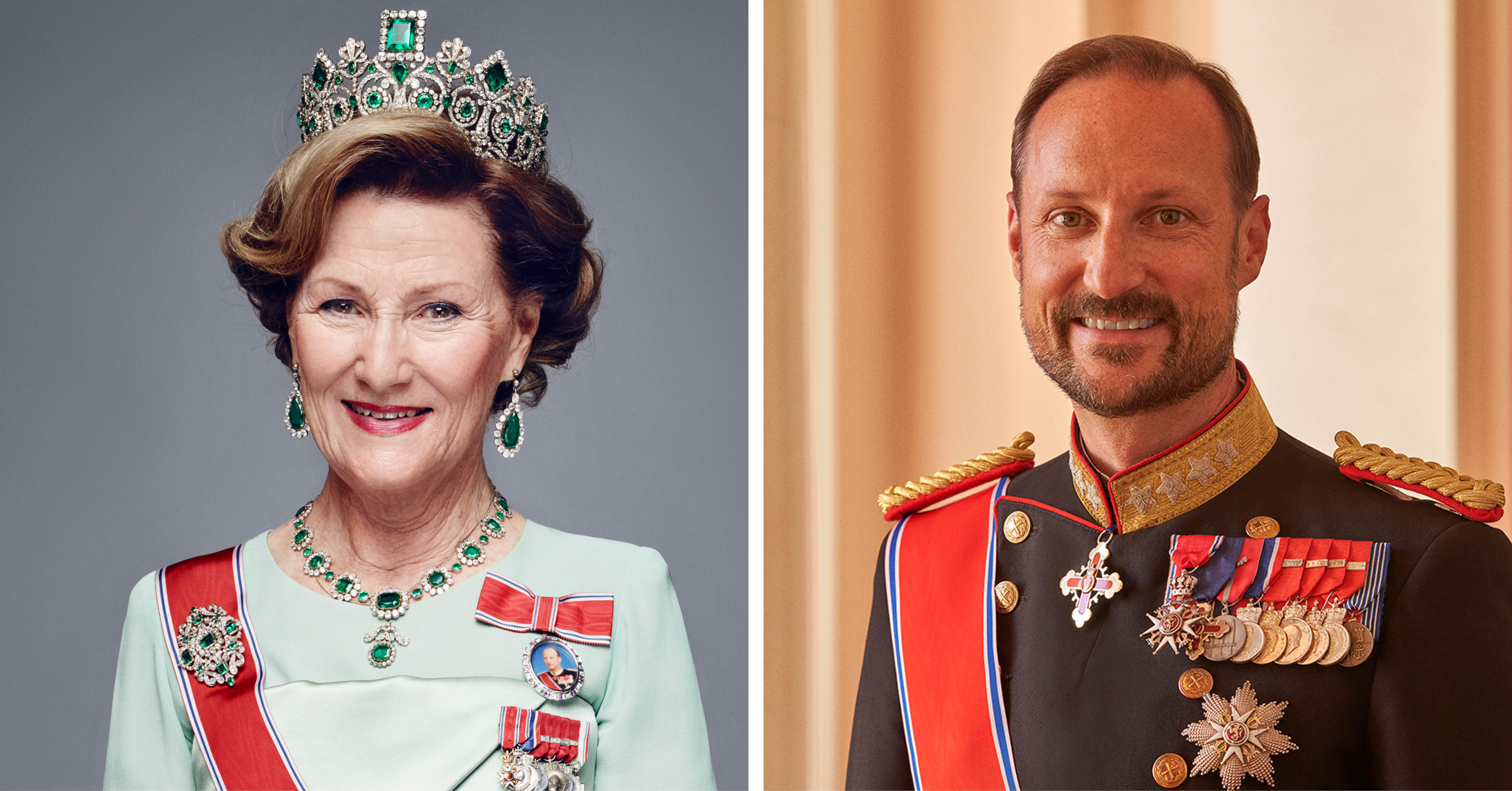 Portrett av H.M. Dronning Sonja og H.K.H. Kronprins Haakon