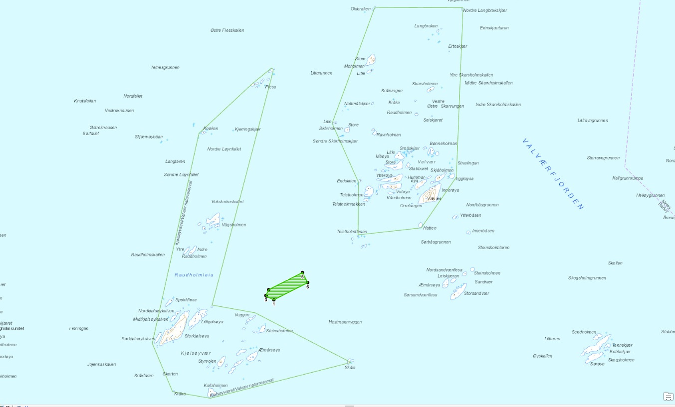Lokaliteten Kjølsøyvær ligger mellom de to områdene som utgjør Kjølsøyværet-Valvær naturreservat i Rødøy kommune.