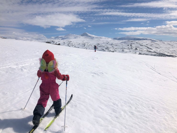 Barn på skitur.