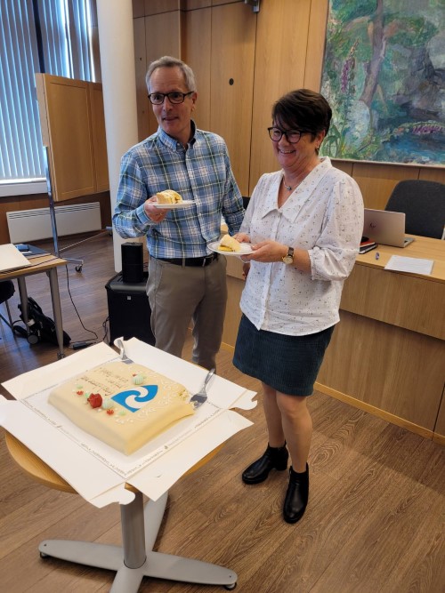 Ordførar Anne Kristin Førde og kommunedirektør Tom Joensen.