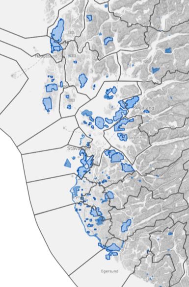Figur 1. Dekningsområde undersøkt per 26. februar 2021