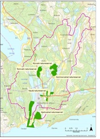 Kartutsnitt over vassdragsomr&aring;det (klikk for st&oslash;rre bilde)