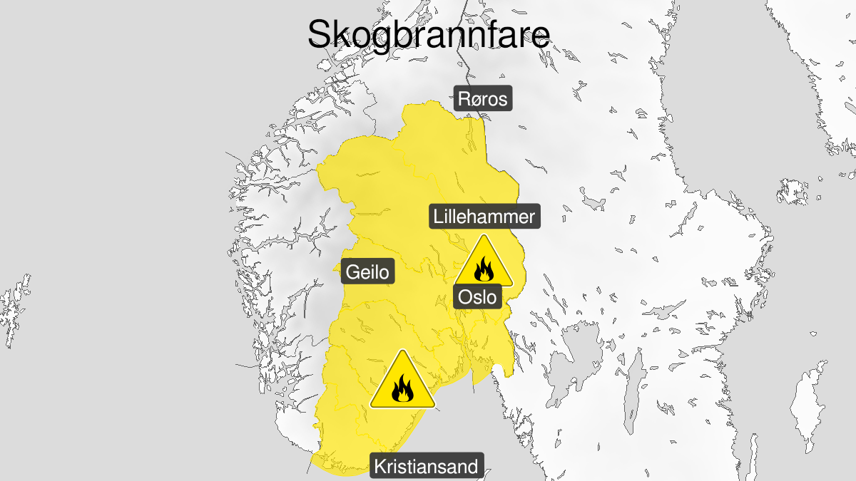 Skjemdump fra Yr.no tatt 01.04.2022.