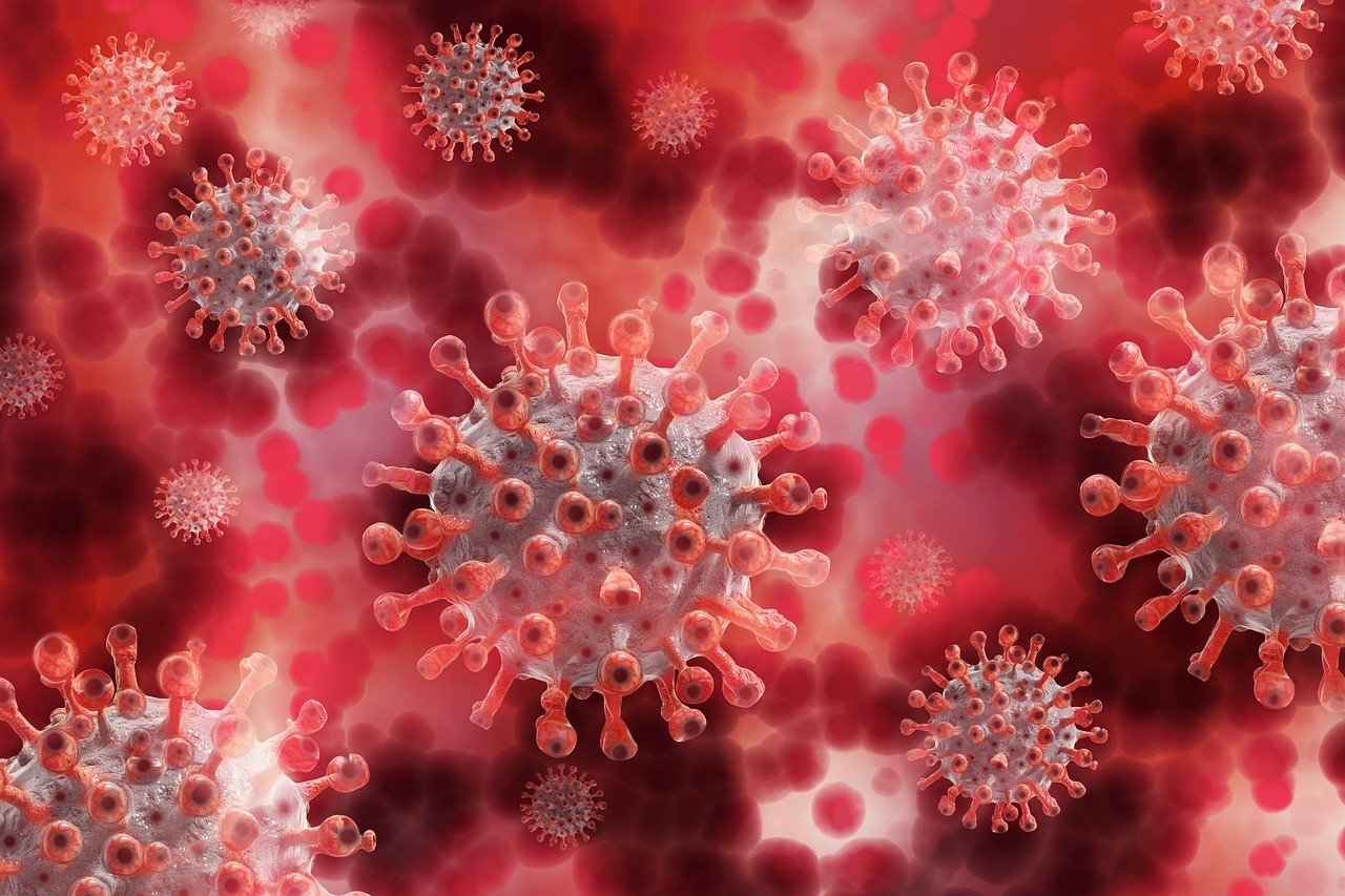 Illustrasjon av koronavirus. 