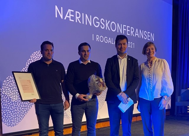 Nyyyt AS får bedriftsutviklingsprisen i Rogaland 2021.