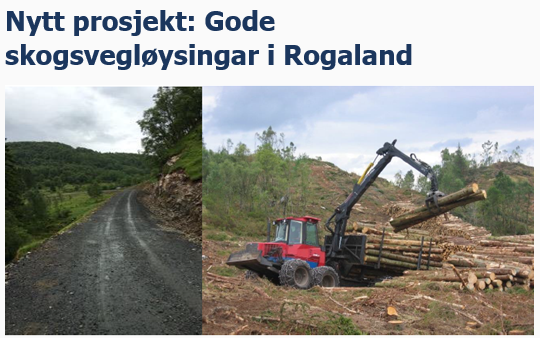 Skjembilde henta frå prosjektet Gode skogsvegar i Rogaland Skjembilde henta frå prosjektet Gode skogsvegar i Rogaland