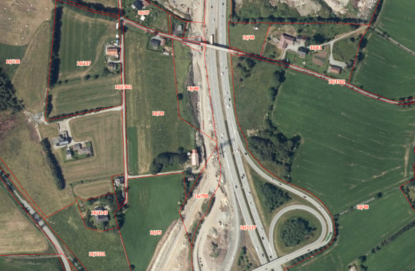 Flyfoto over aktuelt landbruksområde på Jåttå.