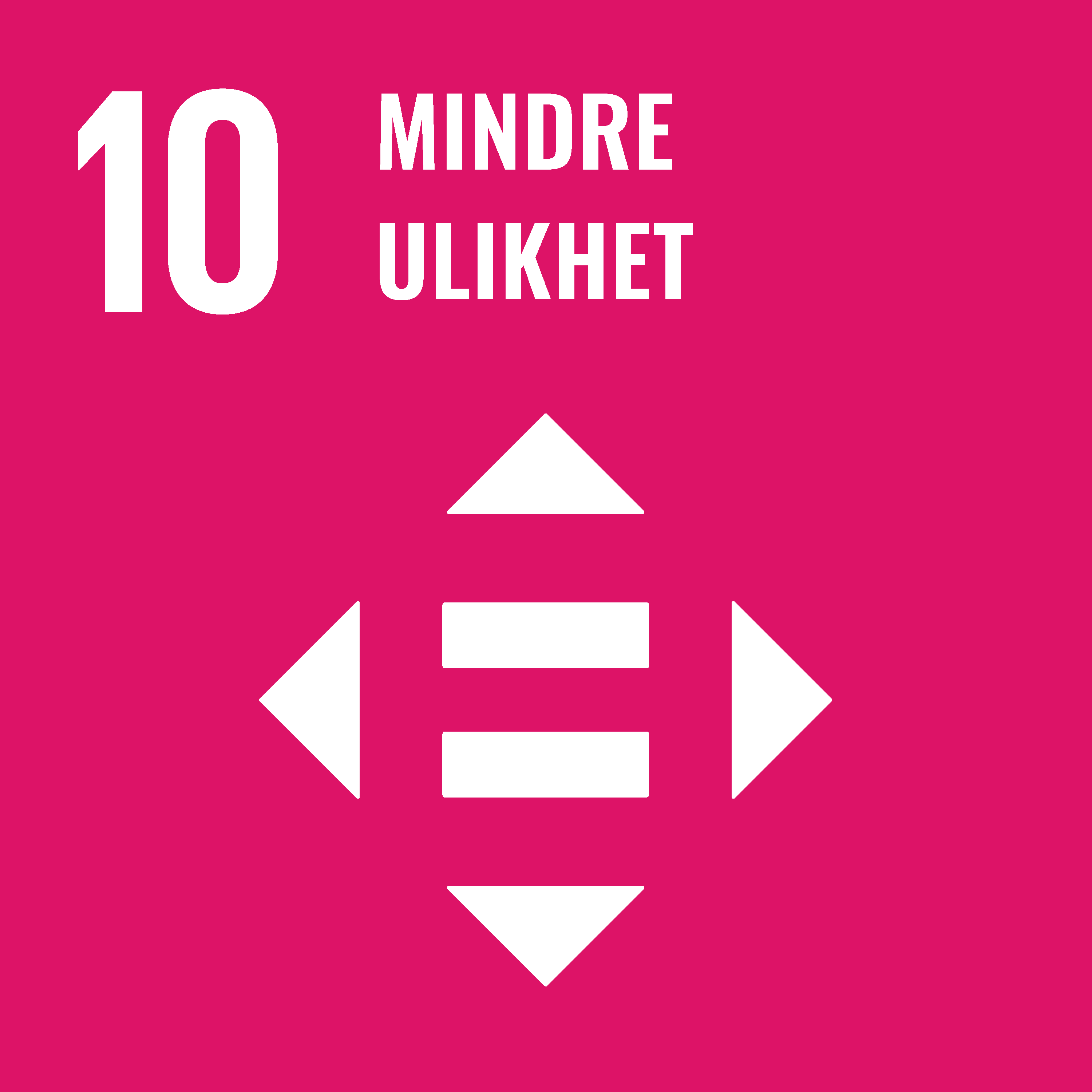 FNs bærekraftsmål nr 10: Redusert ulikhet i og mellom land.