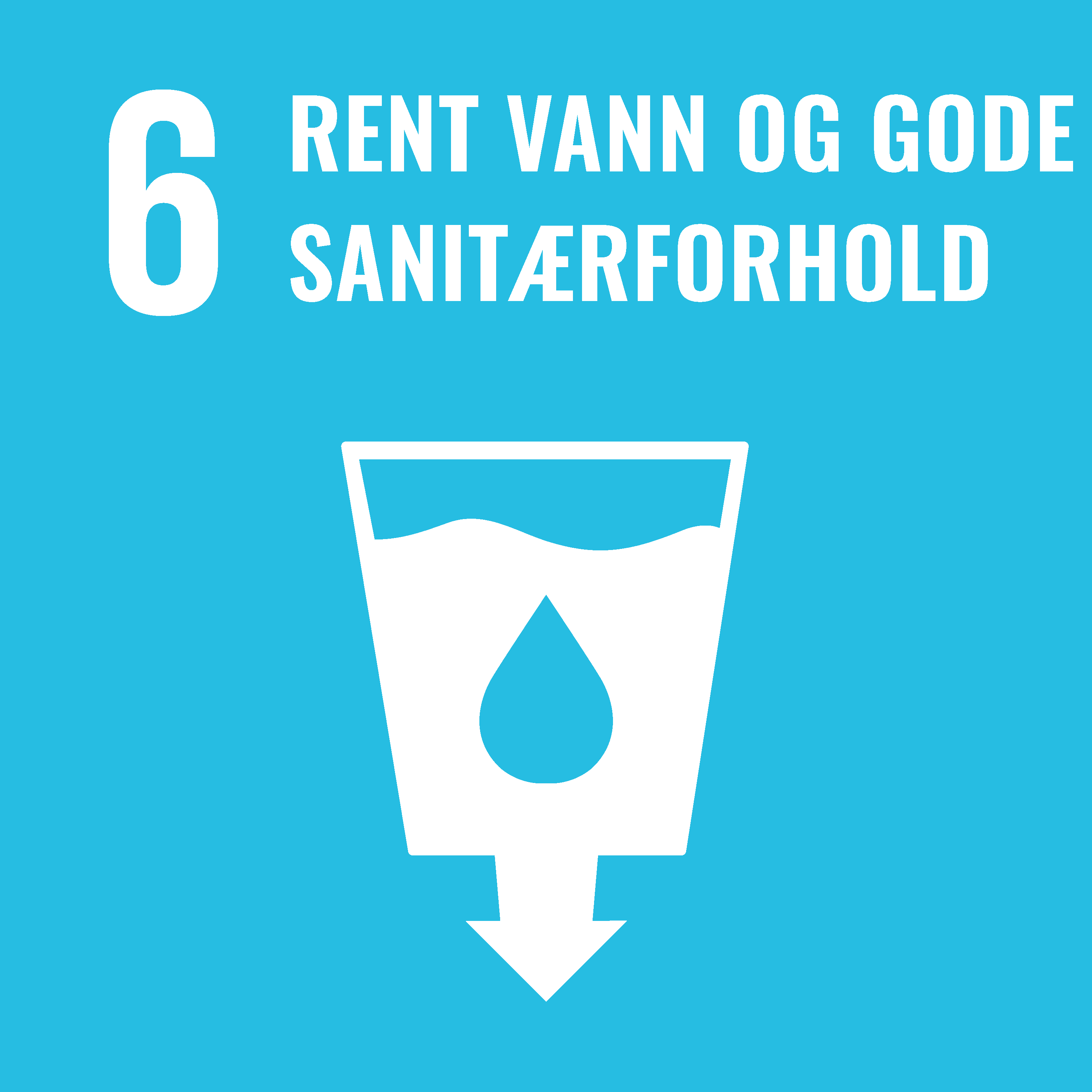 FNs bærekraftsmål nr 6: Sikre bærekraftig vannforvaltning og tilgang til vann og gode sanitærforhold for alle.
