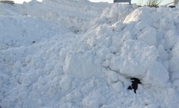 Snødeponi. Foto: Statsforvalteren i Vestfold og Telemark